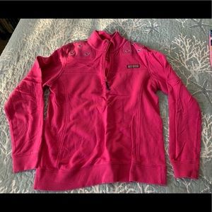 GUC Vineyard Vines 1/4 zip Shep Shirt pullover - Pink with Whales!